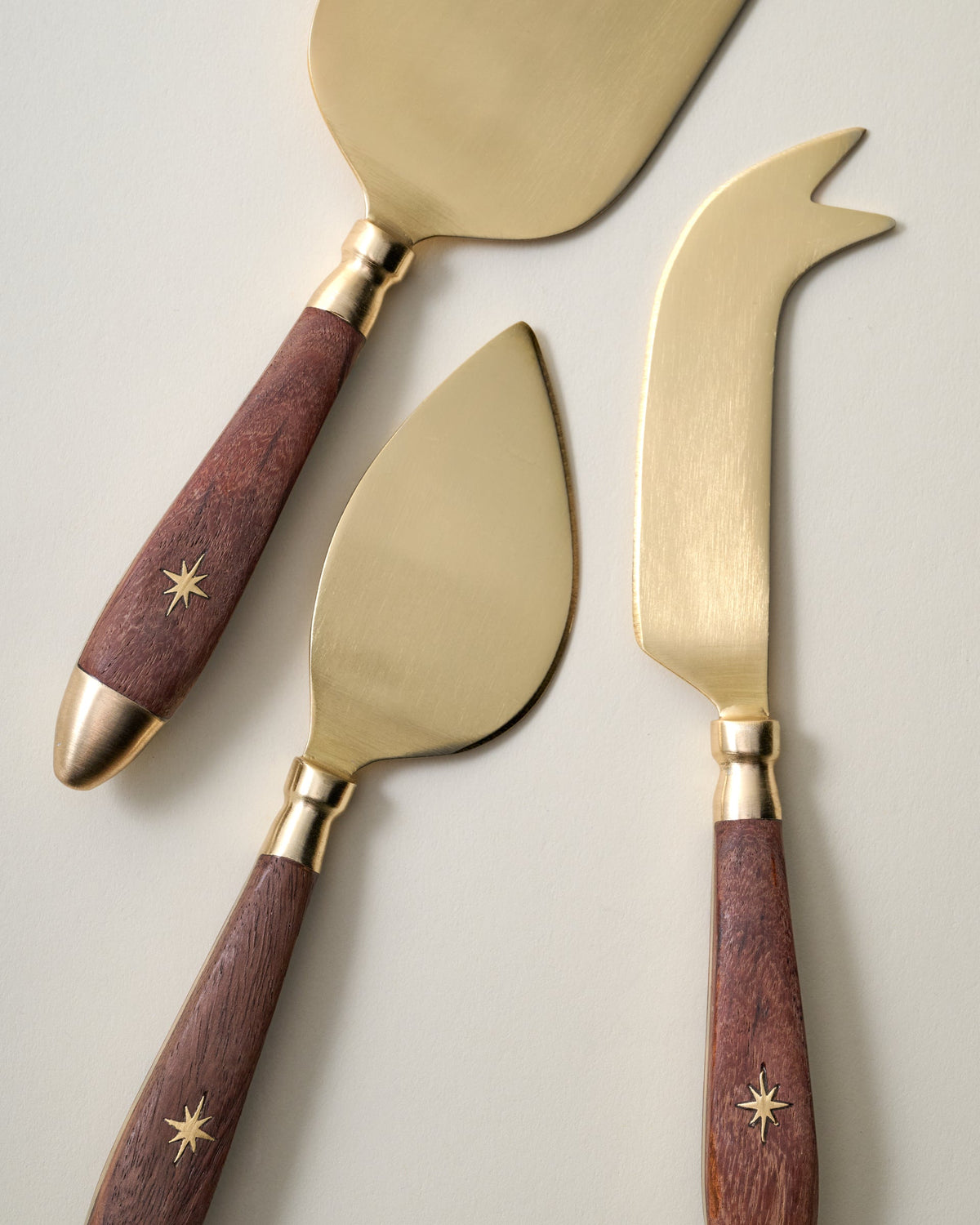 Mavelle Brass Inlay Cheese Knife Set kitchen tool - Styled in Room