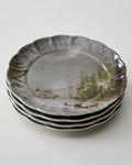 Mavelle Classic Christmas Scene Sledding Dessert Plate dinnerware set
