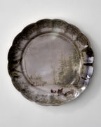 Mavelle Classic Christmas Scene Sledding Dessert Plate dinnerware set - Detail View