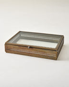 Mavelle Willow Etched Metal and Glass Box decorative box - Styled in Room