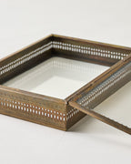 Mavelle Willow Etched Metal and Glass Box decorative box - Close-Up
