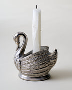 Mavelle Antique Inspired Pewter Swan Taper Holder candle holder - Detail View