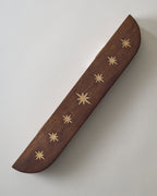 Mavelle Wood and Brass Inlay Star Mancala decorative accent