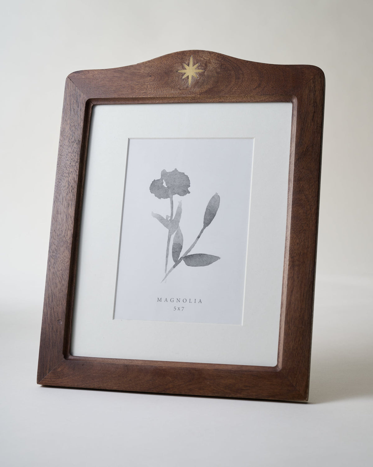Mavelle Brass Star Inlay Wood Photo Frame picture frame
