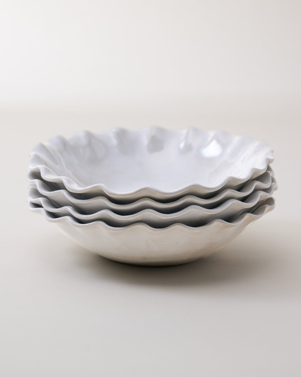 Mavelle Cream Organic Ruffle Edge Cereal Bowl bowl