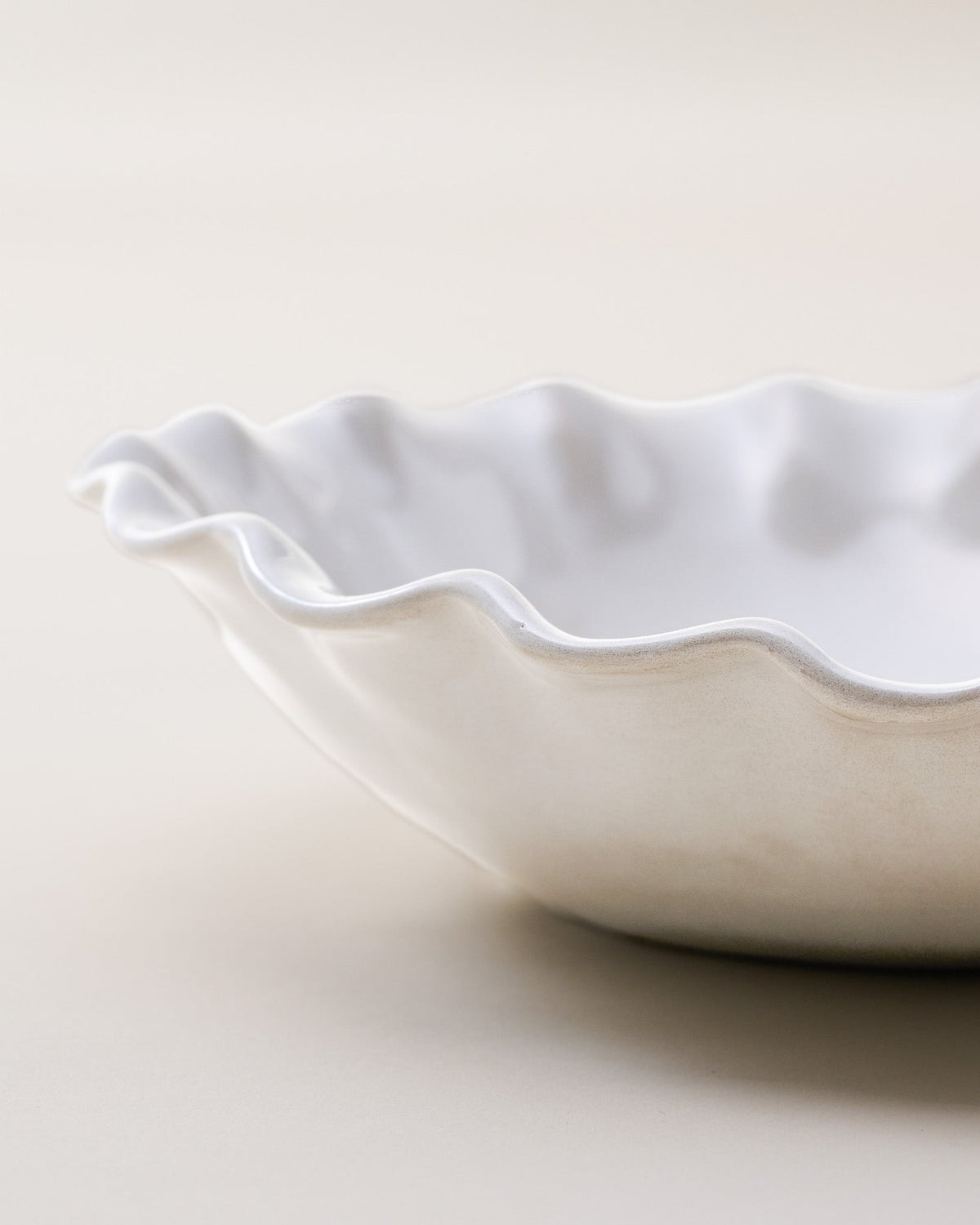 Mavelle Cream Organic Ruffle Edge Cereal Bowl bowl - Styled in Room