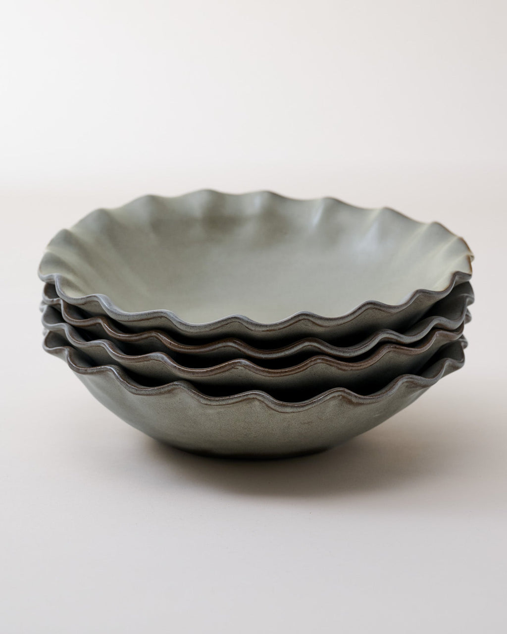 Mavelle Green Organic Ruffle Edge Cereal Bowl bowl - Detail View