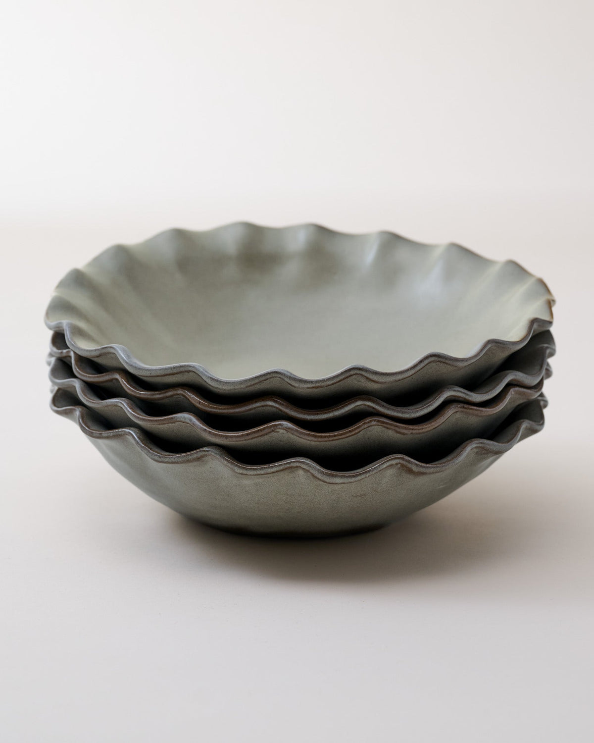 Mavelle Green Organic Ruffle Edge Cereal Bowl bowl - Detail View