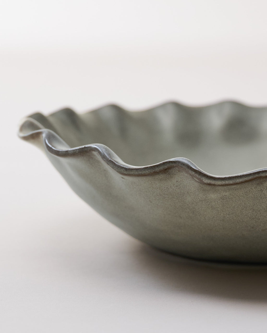 Mavelle Green Organic Ruffle Edge Cereal Bowl bowl - Styled in Room