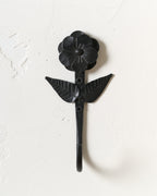 Mavelle Forged Iron Floral Hook I wall hook - Close-Up