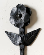 Mavelle Forged Iron Floral Hook I wall hook - Styled in Room