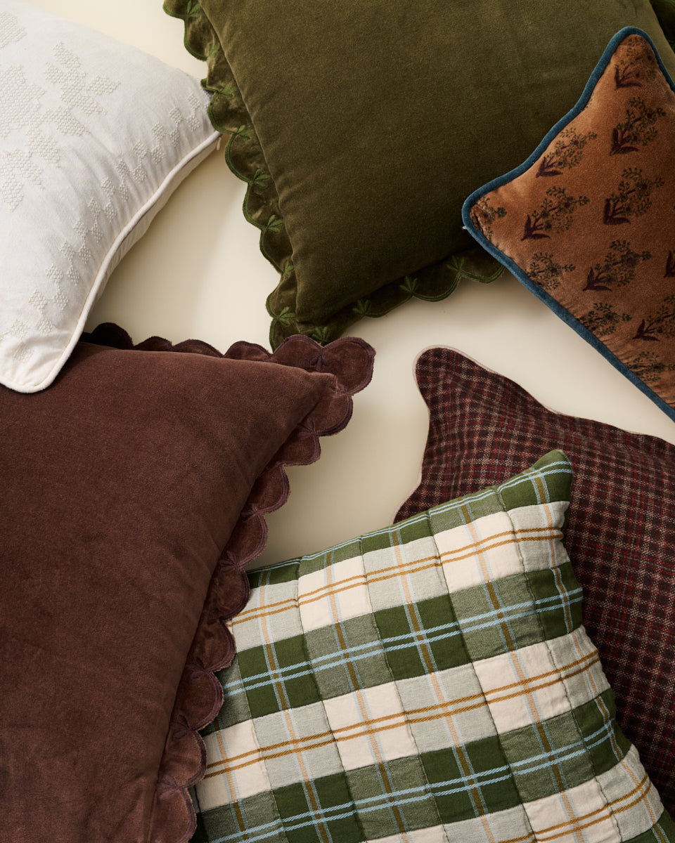 Mavelle Everett Plaid Lumbar Pillow throw pillow - Styled in Room