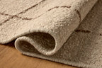 Mavelle Ridge Oatmeal Brown area rug - Styled in Room
