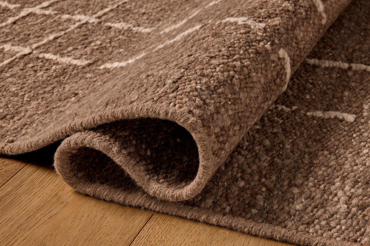 Mavelle Ridge Light Brown Beige area rug - Styled in Room