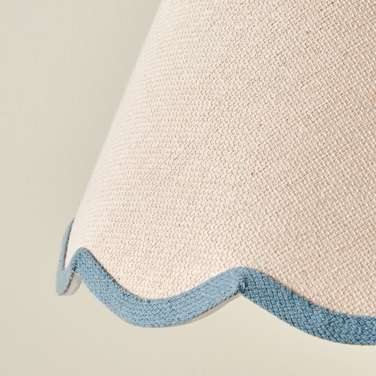 Mavelle Blue Wavy Trim Linen Shade lamp shade