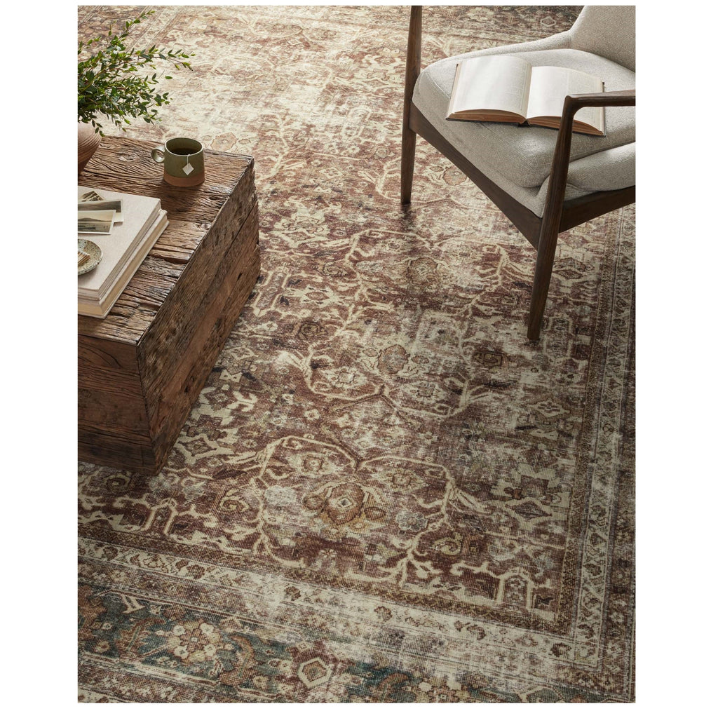 Mavelle Sinclair Rust Lagoon Rug area rug - Styled in Room