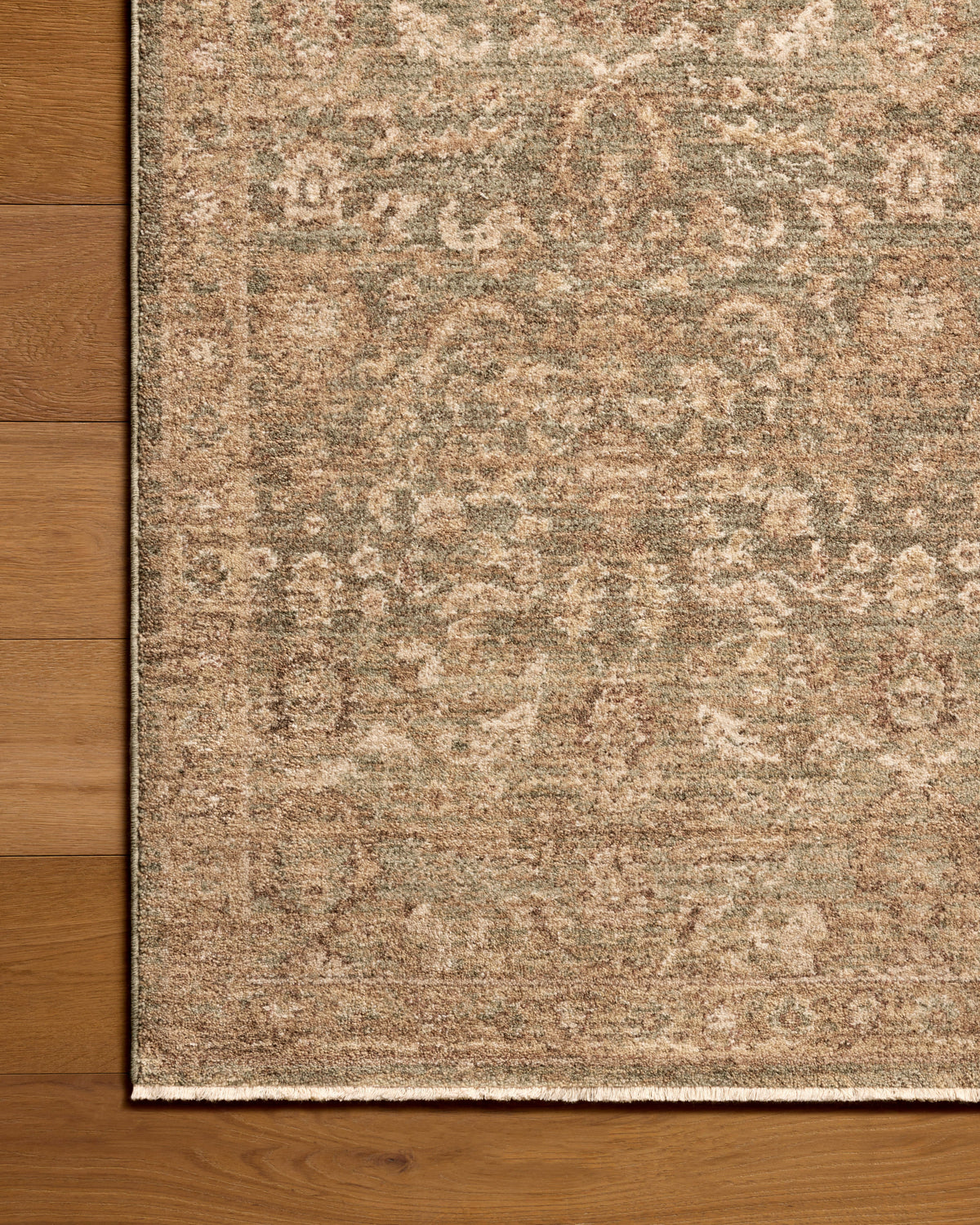 Mavelle Storrie Thyme Tan area rug - Styled in Room