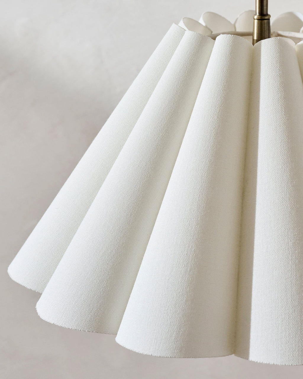 Mavelle Odette Linen Scallop Swivel Plug-In Sconce wall sconce - Styled in Room
