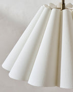 Mavelle Odette Linen Scallop Swivel Plug-In Sconce wall sconce - Styled in Room