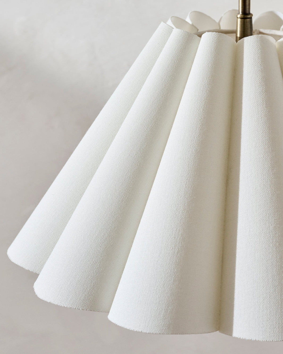 Mavelle Odette Linen Scallop Swivel Plug-In Sconce wall sconce - Styled in Room
