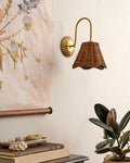 Mavelle Lucinda Rattan Scallop Wired Sconce wall sconce