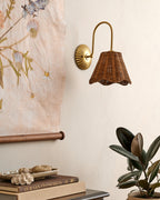 Mavelle Lucinda Rattan Scallop Wired Sconce wall sconce