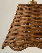 Mavelle Lucinda Rattan Scallop Wired Sconce wall sconce - Styled in Room