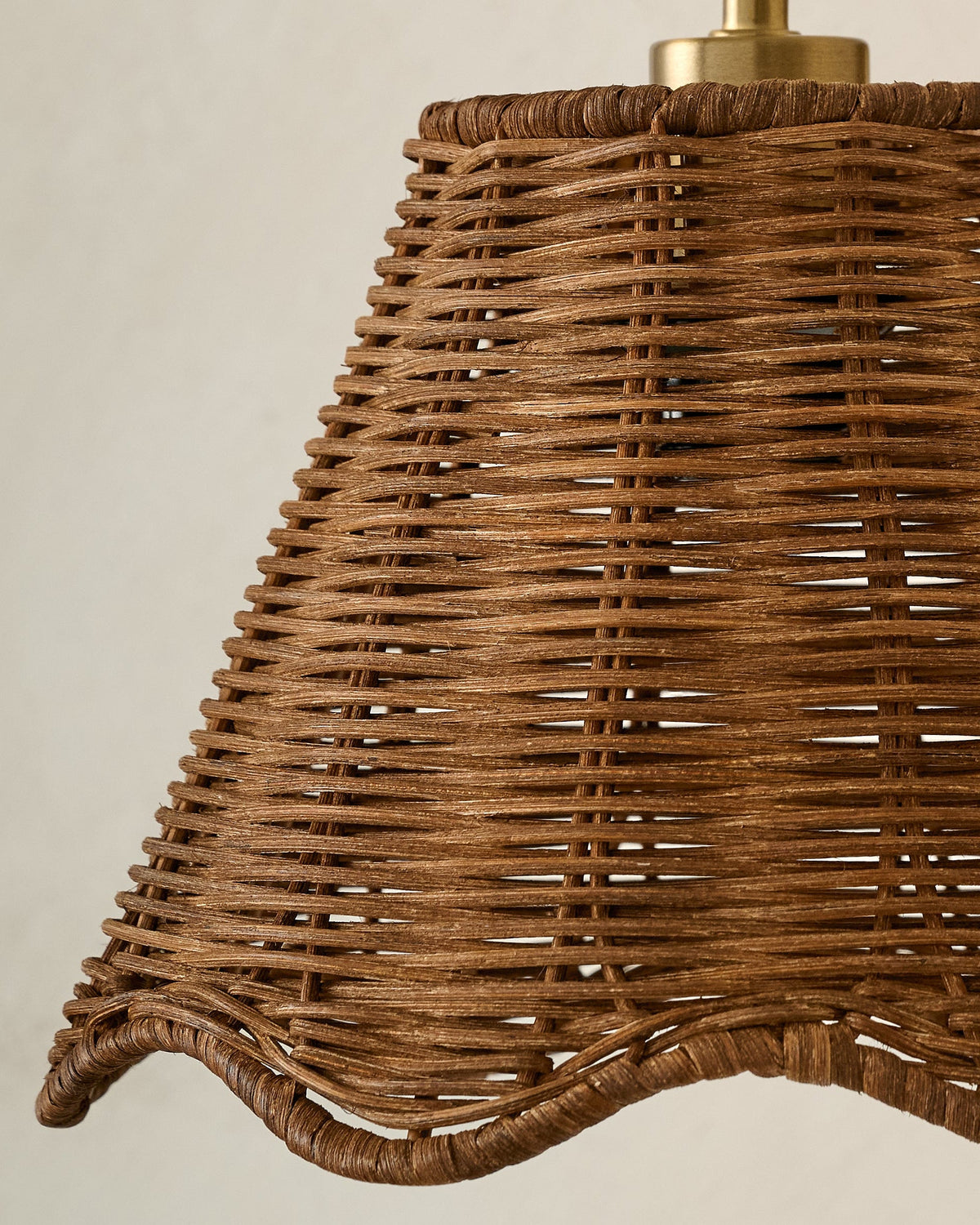 Mavelle Lucinda Rattan Scallop Wired Sconce wall sconce - Styled in Room