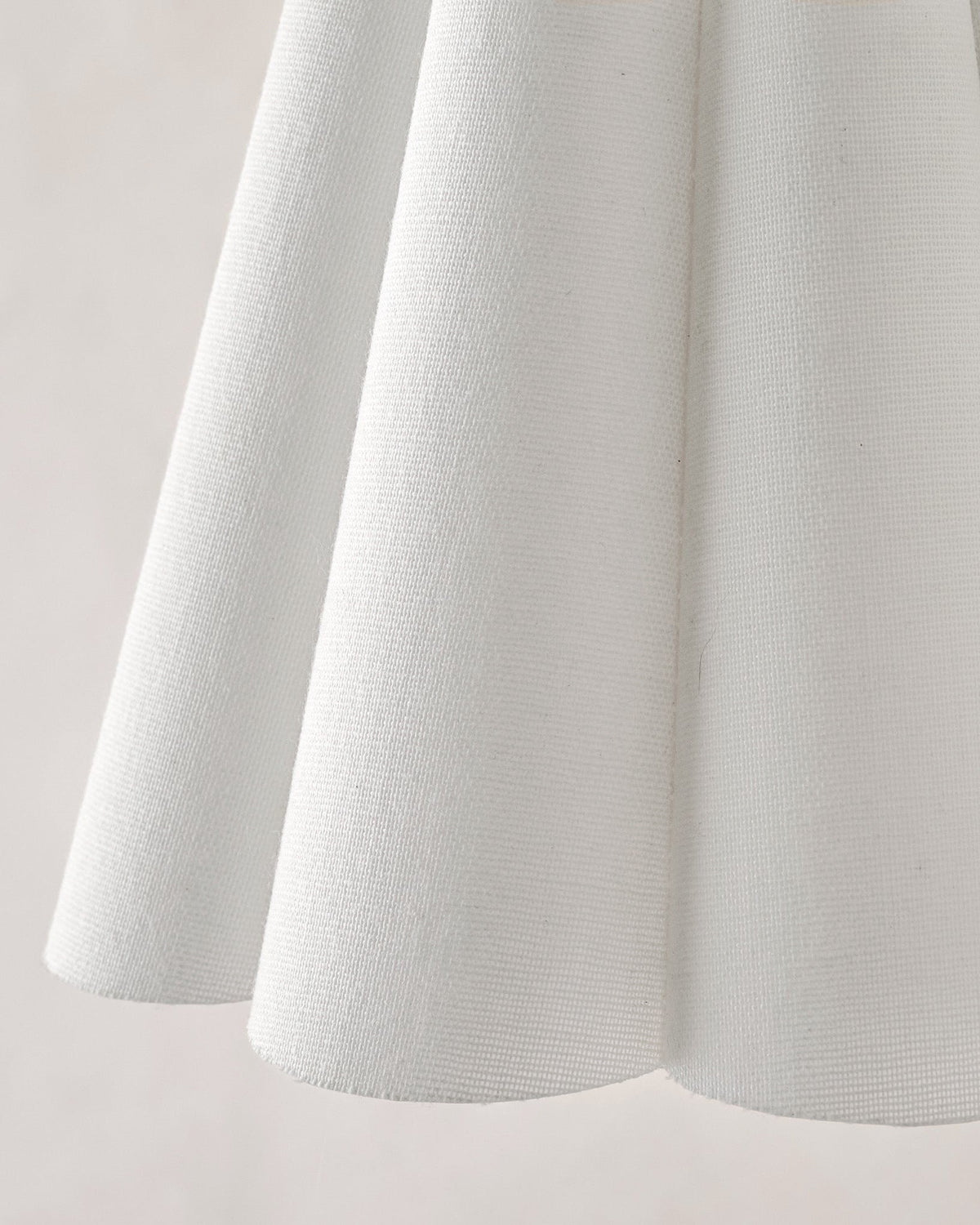 Mavelle Odette Linen Scallop Wired Sconce wall sconce - Styled in Room
