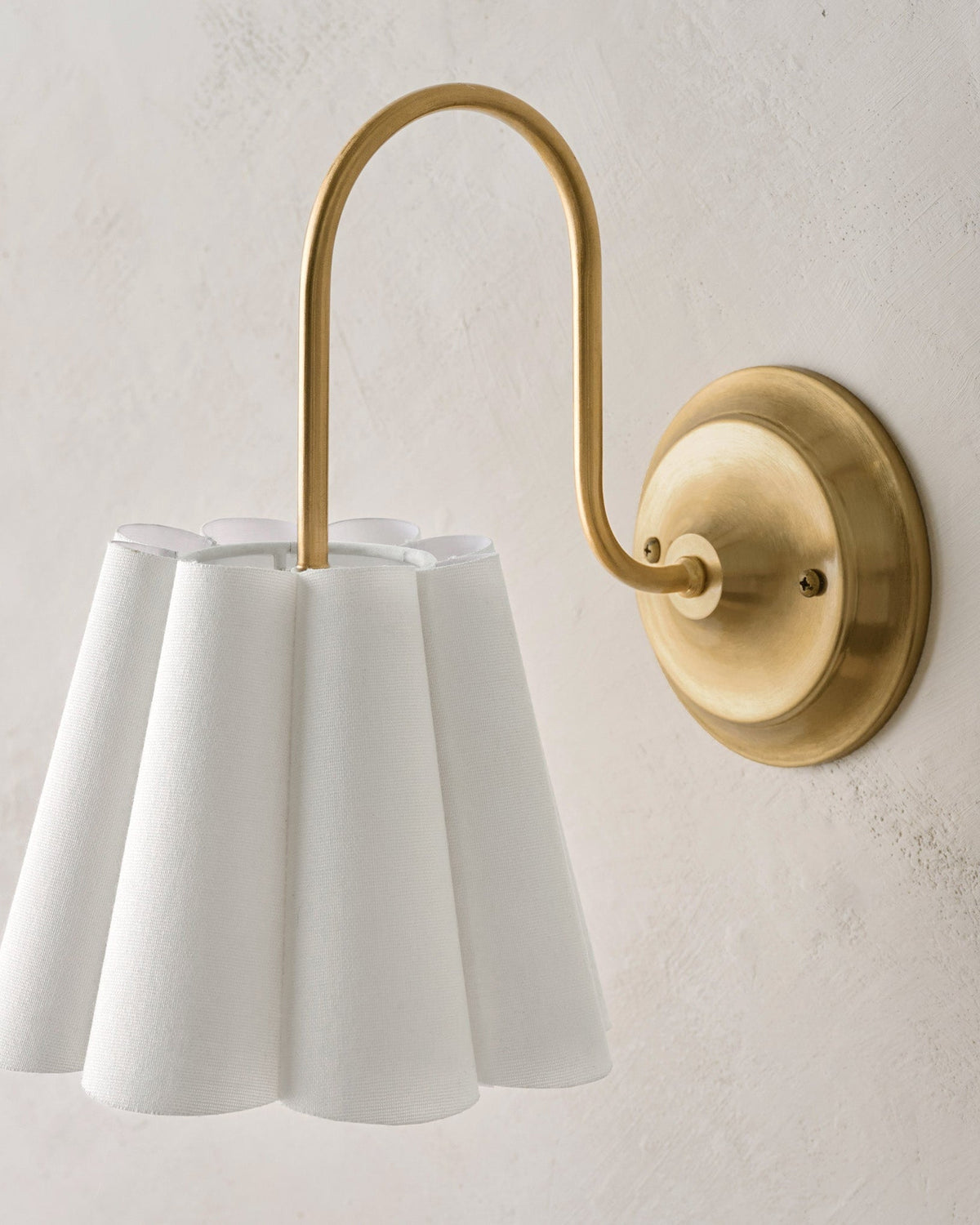 Mavelle Odette Linen Scallop Wired Sconce wall sconce