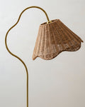 Mavelle Lucinda Rattan Scallop Floor Lamp floor lamp