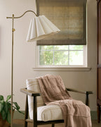 Mavelle Odette Linen Scallop Floor Lamp floor lamp - Side View
