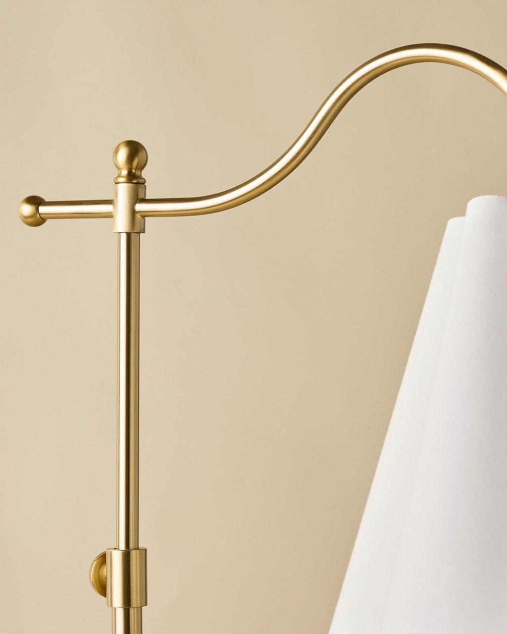 Mavelle Odette Linen Scallop Floor Lamp floor lamp - Styled in Room