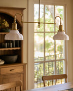 Mavelle Polly Milk Glass Chandelier chandelier - Styled in Room