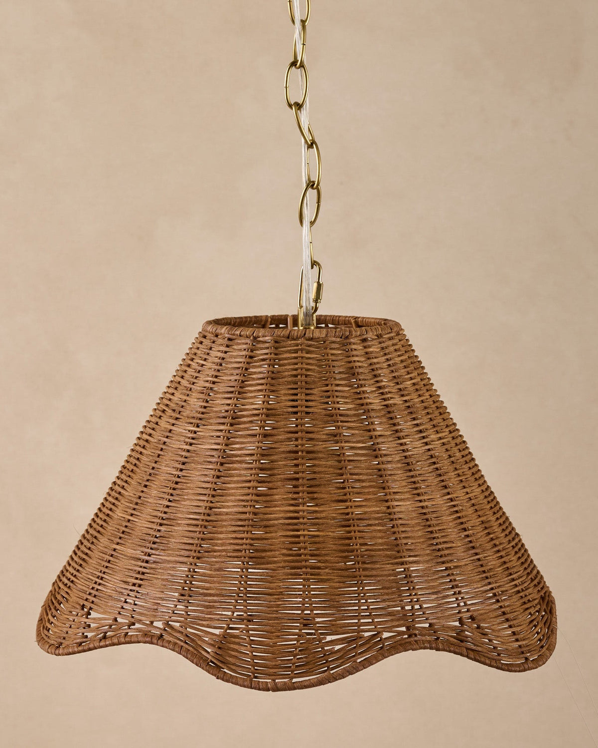 Mavelle Lucinda Rattan Scallop Pendant (14"-17") pendant light