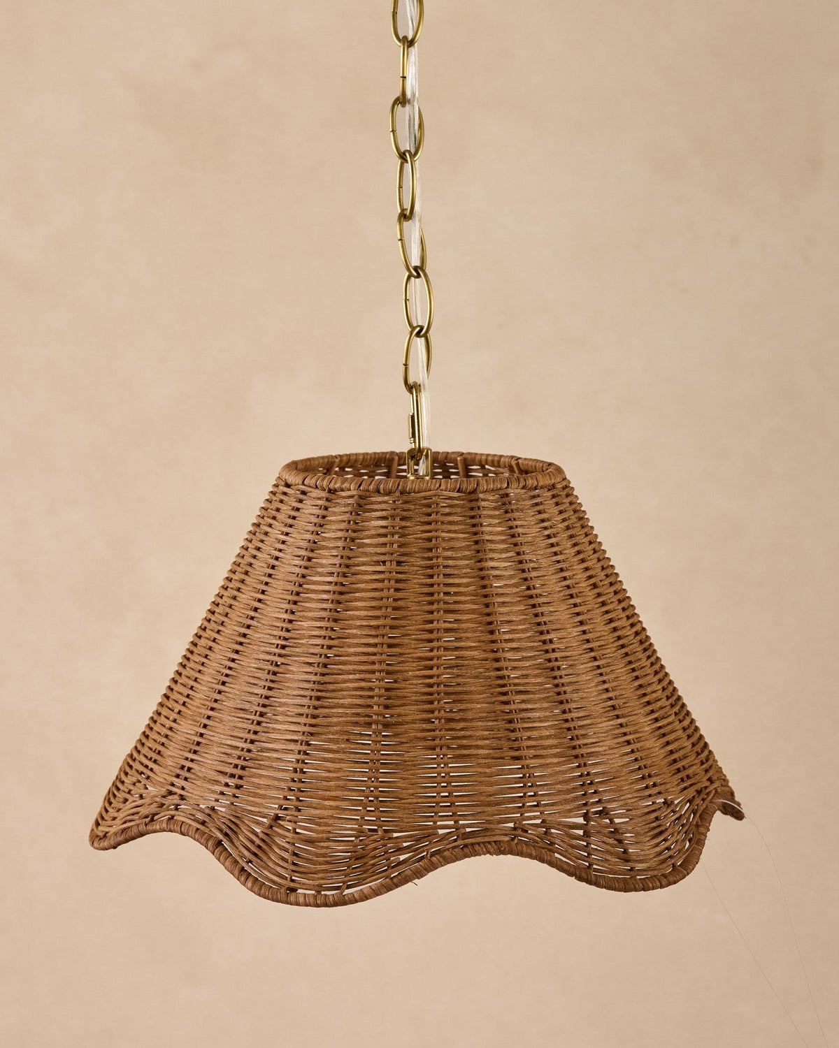 Mavelle Lucinda Rattan Scallop Pendant (14"-17") pendant light - Side View