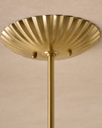 Mavelle Lucinda Rattan Scallop Linear Chandelier chandelier - Close-Up