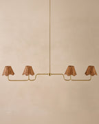 Mavelle Lucinda Rattan Scallop Linear Chandelier chandelier - Detail View