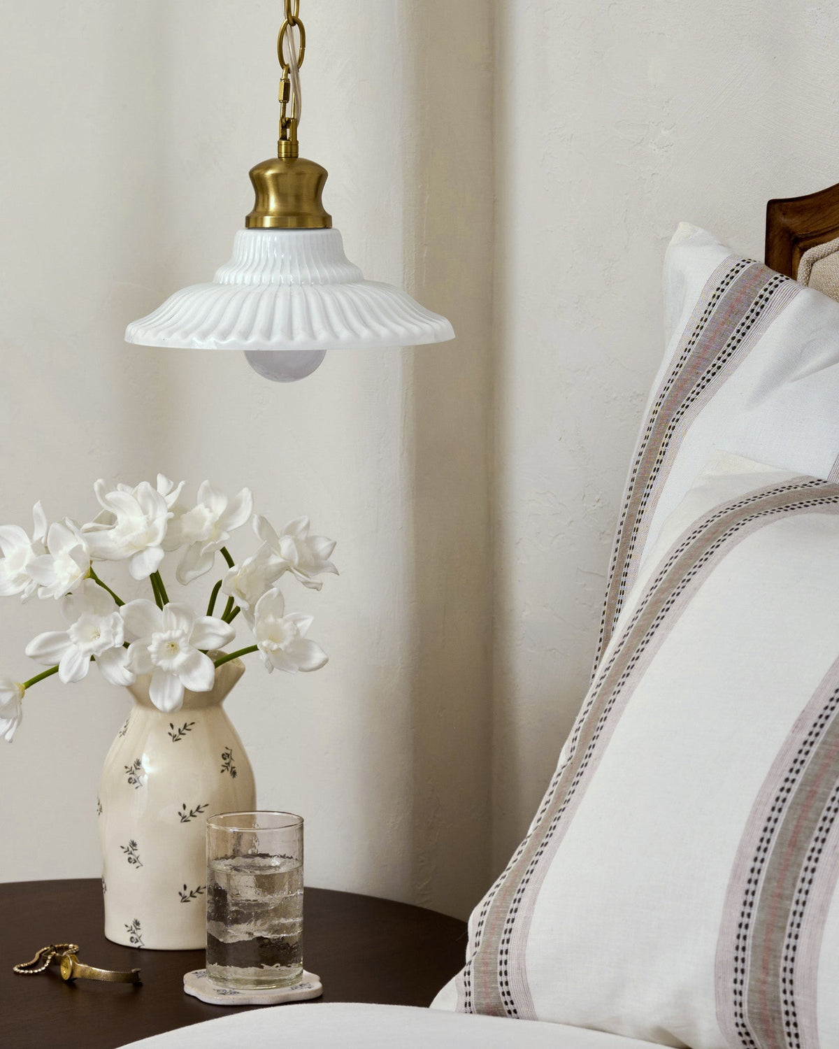 Mavelle Marjorie Milk Glass Pendant (9"-16.5") pendant light - Close-Up