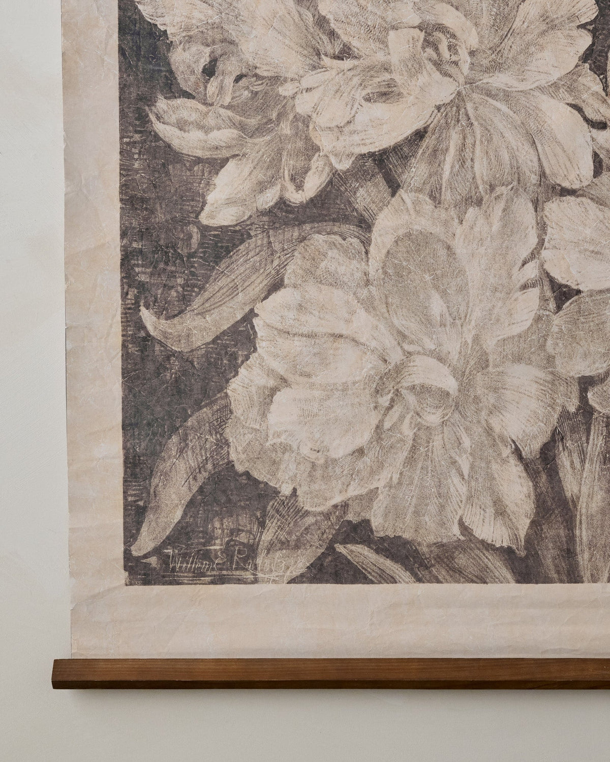 Mavelle Vintage Bloom Sketch Tapestry wall tapestry - Styled in Room