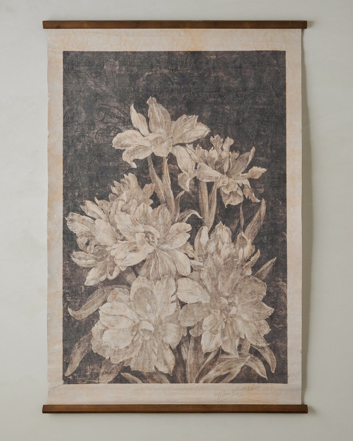 Mavelle Vintage Bloom Sketch Tapestry wall tapestry
