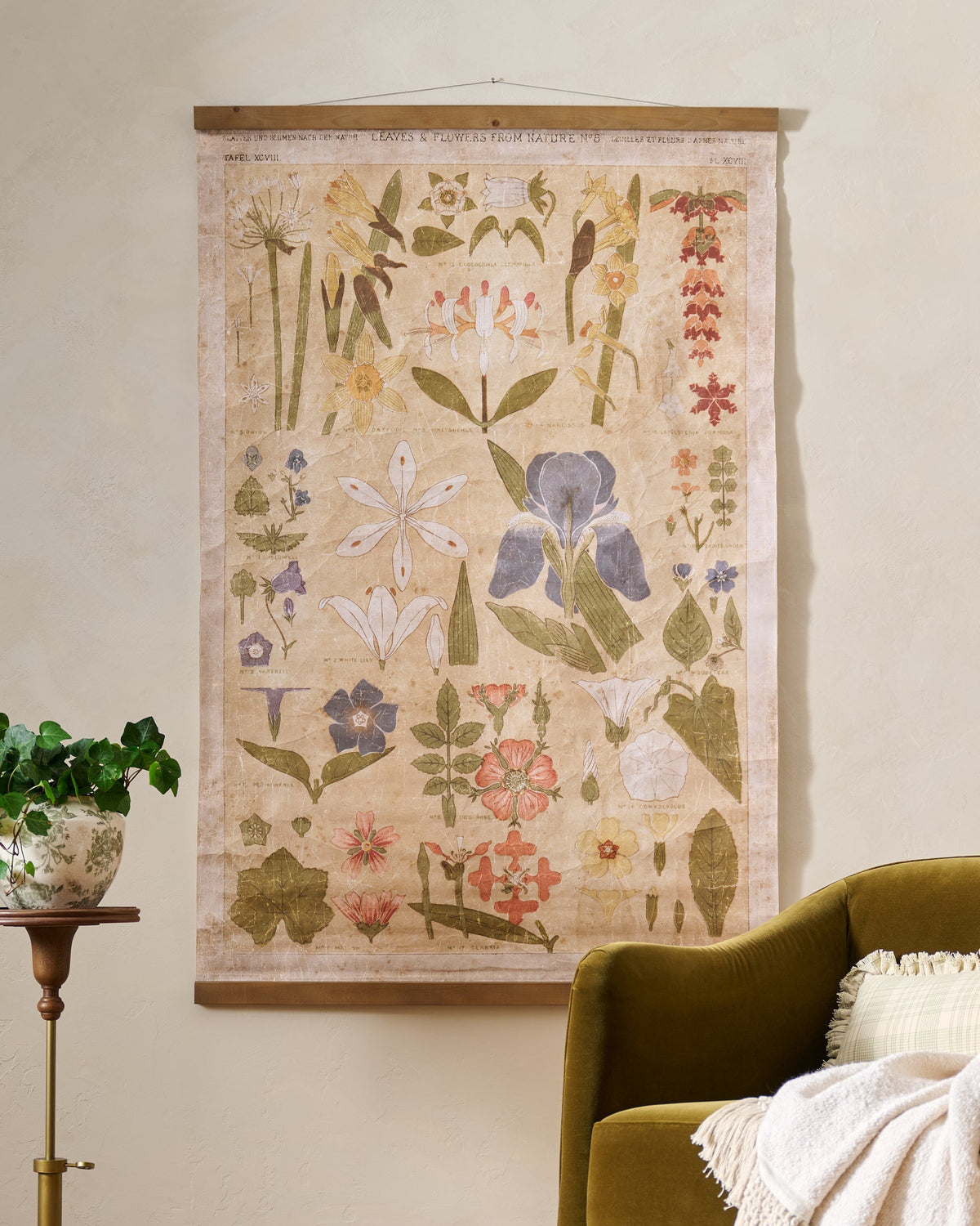 Mavelle Antique Botanical Study II Tapestry wall tapestry - Detail View