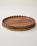Mavelle Georgie Brass Inlay Wood Tray decorative tray