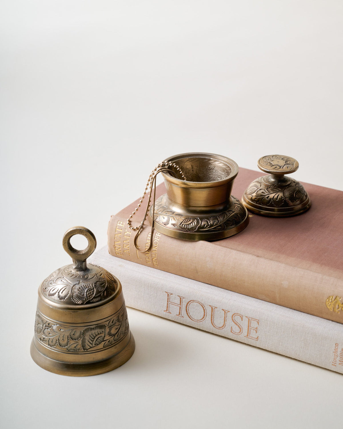 Mavelle Brass Bell Trinket Box decorative box - Detail View