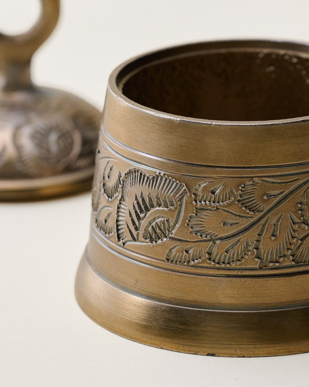 Mavelle Brass Bell Trinket Box decorative box - Side View