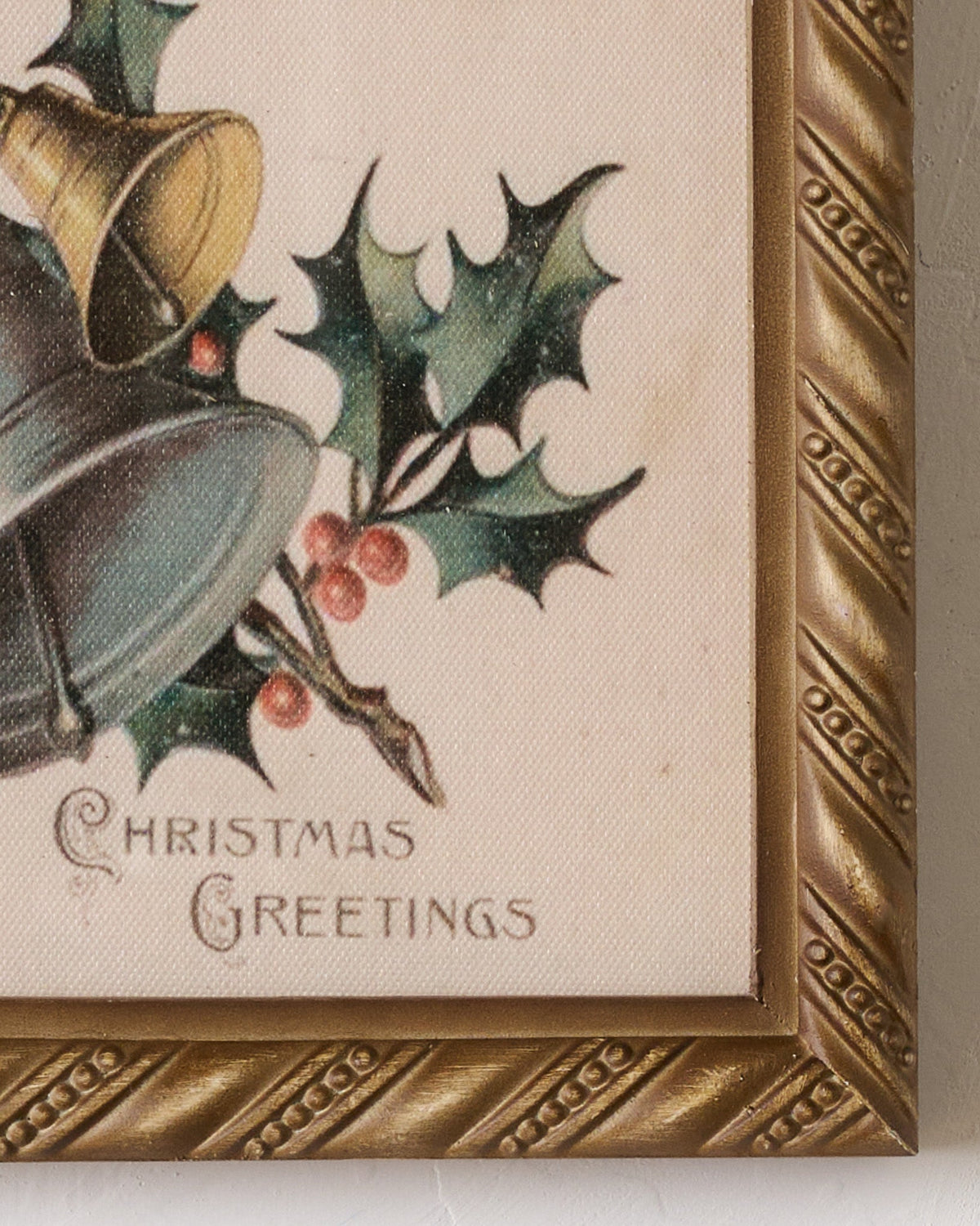 Mavelle Vintage Christmas Greetings Framed Print framed wall art - Styled in Room