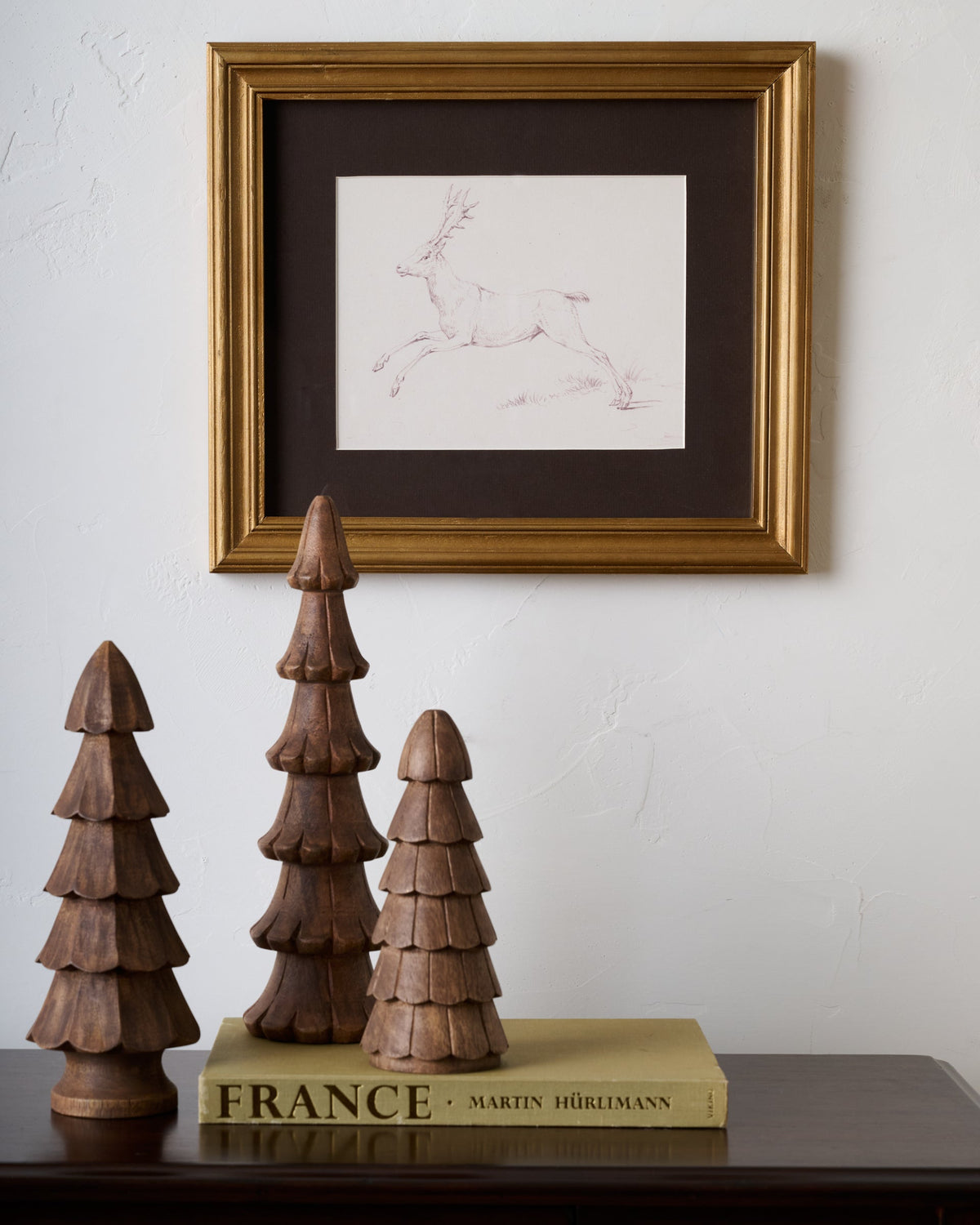 Mavelle Woodland Deer Sketch framed wall art - Detail View