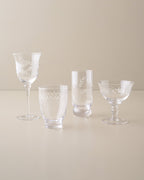 Mavelle Vintage-Inspired Etched Glass Drinkware Bundle drinking glass - Detail View
