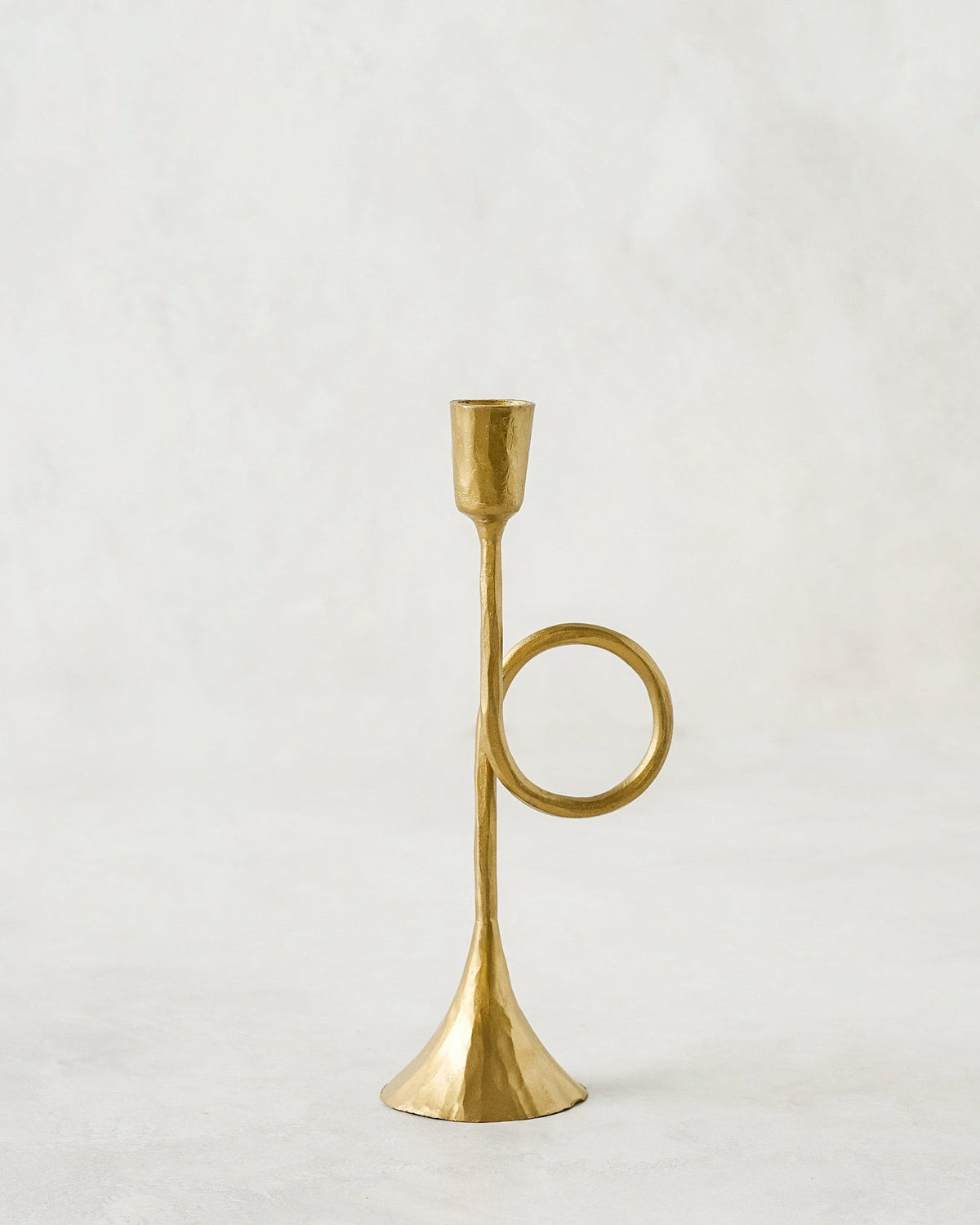 Mavelle Antique Inspired Trumpet Taper Holder candle holder - Side View