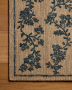 Mavelle Winslet Latte Navy area rug - Styled in Room